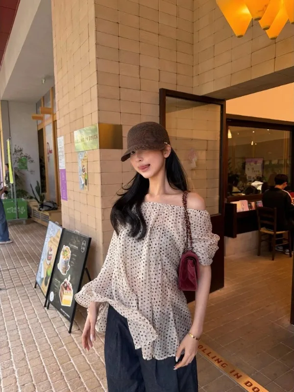 Mimamo Peach Auntie Silk Leopard Print Polka Dot Lightweight Chiffon Loose Shoulder Shawl Top Asymmetrical Long Sleeve Women'...
Mimamo Peach Auntie Silk Leopard Print Polka Dot Lightweight Chiffon Loose Shoulder Shawl Top Asymmetrical Long Sleeve Women'...