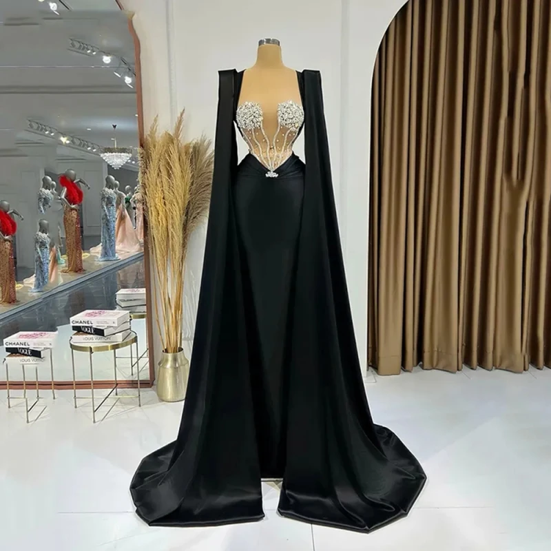 Sequin Beading Black Satin Mermaid Prom Dresses With Wrap Sleeves Sweethearts Evening Dress Formal Party Gowns 2023 Vestidos De
Sequin Beading Black Satin Mermaid Prom Dresses With Wrap Sleeves Sweethearts Evening Dress Formal Party Gowns 2023 Vestidos De