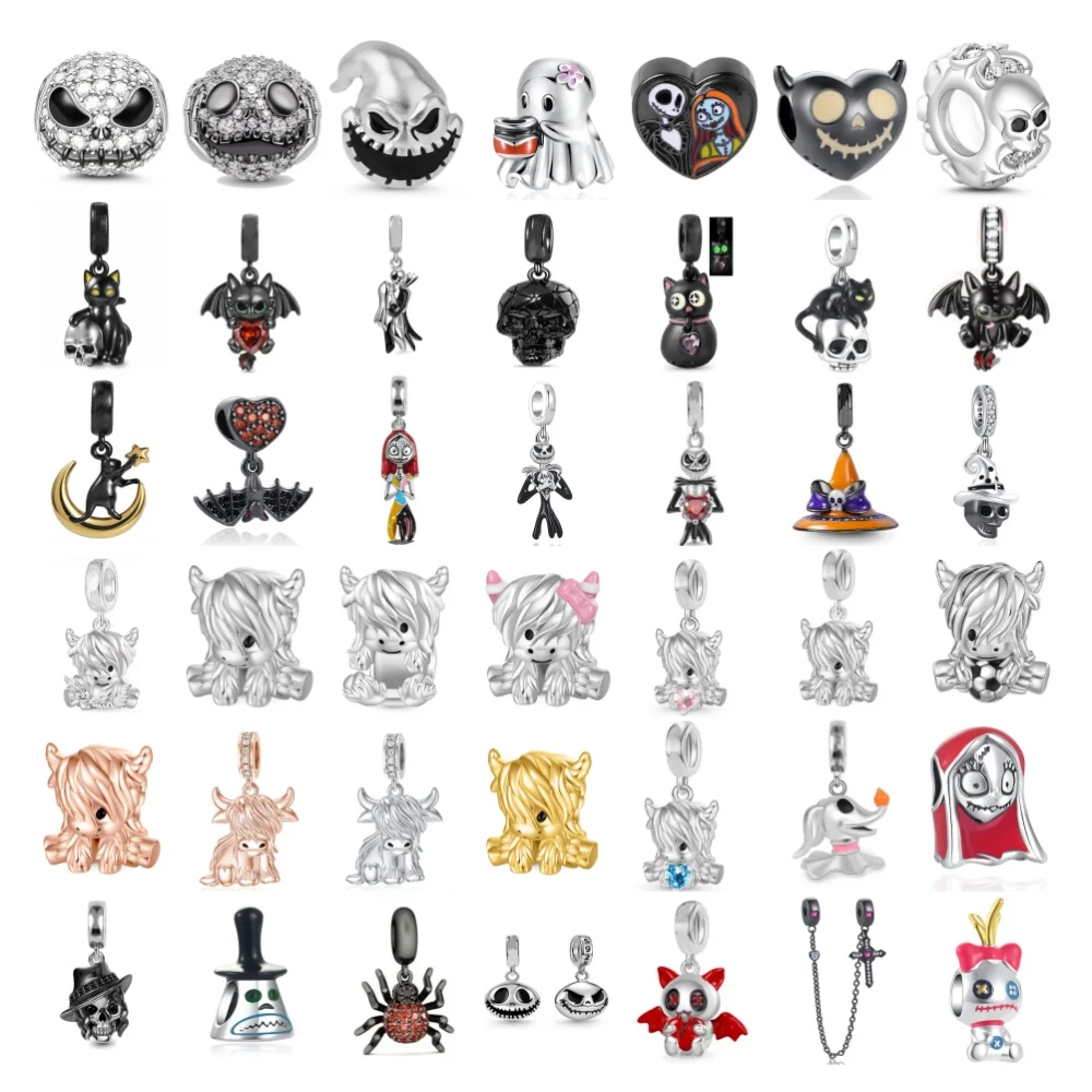 Highland Cow Style & Gothic Skull Bead Charms, 925 Silver DIY Bracelet Necklace Pendants,Ideal Spooky Birthday Gift for Her
Highland Cow Style & Gothic Skull Bead Charms, 925 Silver DIY Bracelet Necklace Pendants,Ideal Spooky Birthday Gift for Her
