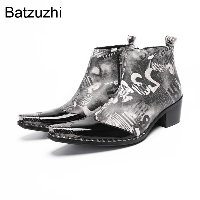 Batzuzhi Classic Men's Boots with Iron toe Grey Genuine Leather Ankle Boots for Man 6.5cm Heels Business Botas! Big Sizes 46
Batzuzhi Classic Men's Boots with Iron toe Grey Genuine Leather Ankle Boots for Man 6.5cm Heels Business Botas! Big Sizes 46
