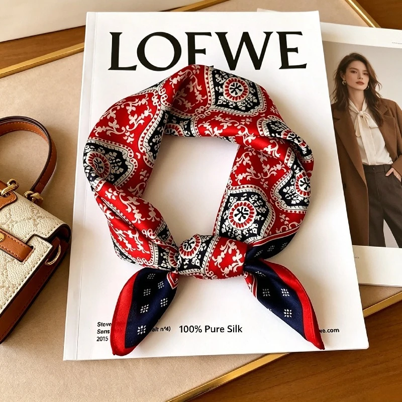 Silk Small Square Scarf, Versatile Mulberry Silk Belt, Wrist Jewelry, Bag Decoration, Travel Photo, Korean Small Scarf.
Silk Small Square Scarf, Versatile Mulberry Silk Belt, Wrist Jewelry, Bag Decoration, Travel Photo, Korean Small Scarf.