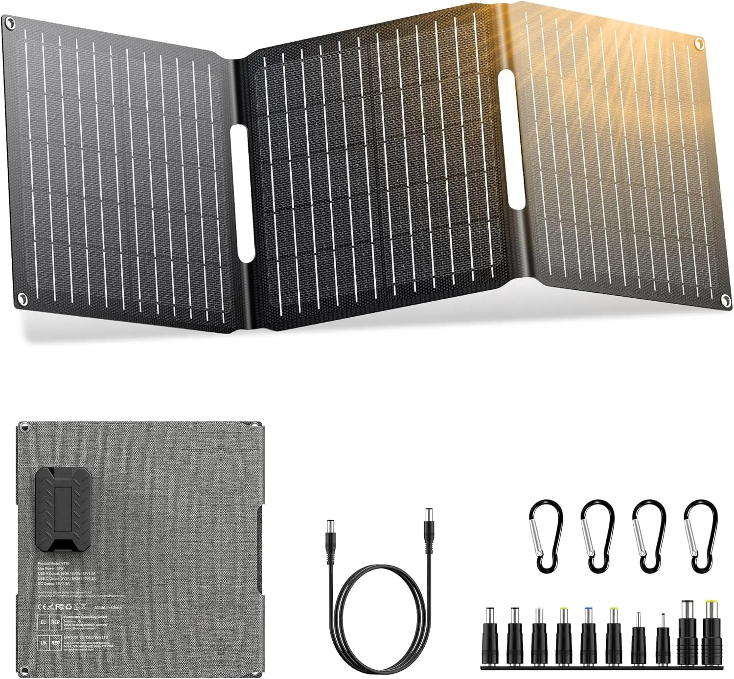 30W Foldable Solar Panel Charger, Waterproof with USB-C/USB-A, for Phone Tablet Power Bank - Portable for Camping RV Van
30W Foldable Solar Panel Charger, Waterproof with USB-C/USB-A, for Phone Tablet Power Bank - Portable for Camping RV Van