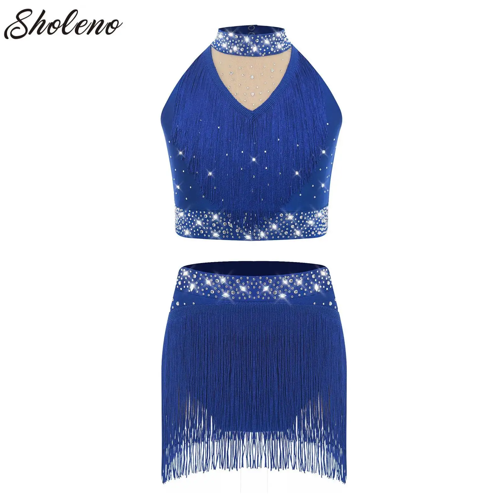 Kids Girls Belly Jazz Dance Costume Outfit Shiny Tassels Tank Crop Tops with Skirt for Ballet Dance Stage Performance Dancewear 
Kids Girls Belly Jazz Dance Costume Outfit Shiny Tassels Tank Crop Tops with Skirt for Ballet Dance Stage Performance Dancewear