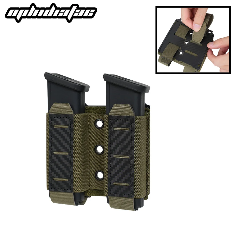 OPHIDIAN 9 мм двойной подсумок для журналов из углеродного волокна MOLLE подсумок для охотничьего страйкбольного снаряжения
OPHIDIAN 9 мм двойной подсумок для журналов из углеродного волокна MOLLE подсумок для охотничьего страйкбольного снаряжения