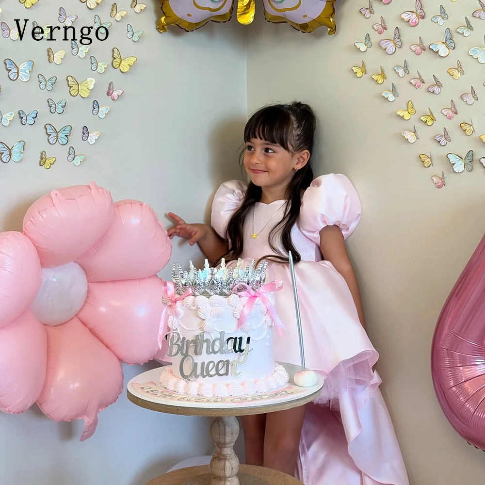 Verngo Pink Satin Girl Flowers Dresses Puff Short Sleeves A Line Baby Birthday Party Dress Celebrity Prom Party Gowns Customized
Verngo Pink Satin Girl Flowers Dresses Puff Short Sleeves A Line Baby Birthday Party Dress Celebrity Prom Party Gowns Customized