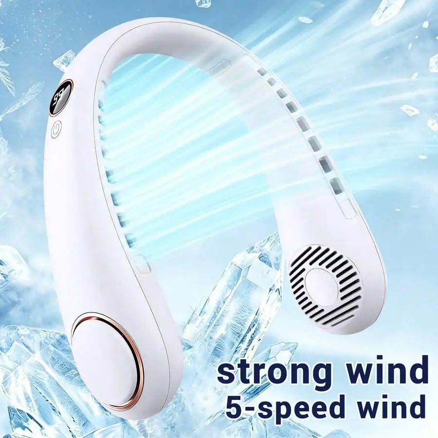 1pc Neck Hanging Fan, Bladeless Neck Fan, 1500mAh Battery Capacity Upgraded Version, Long-Lasting Battery Life, 5 Adjustable Speeds, LED Display, Suitable For Students, Office, Outdoor Travel, Perfect Gift, Essential For Holidays
1pc Neck Hanging Fan, Bladeless Neck Fan, 1500mAh Battery Capacity Upgraded Version, Long-Lasting Battery Life, 5 Adjustable Speeds, LED Display, Suitable For Students, Office, Outdoor Travel, Perfect Gift, Essential For Holidays