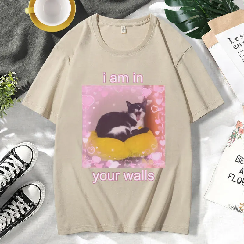 Funny I Am in Your Walls Cute Cat Style T-Shirt Summer Men Women Cotton Tshirts Fashion Casual Oversized T Shirt Streetwear Tees
Funny I Am in Your Walls Cute Cat Style T-Shirt Summer Men Women Cotton Tshirts Fashion Casual Oversized T Shirt Streetwear Tees