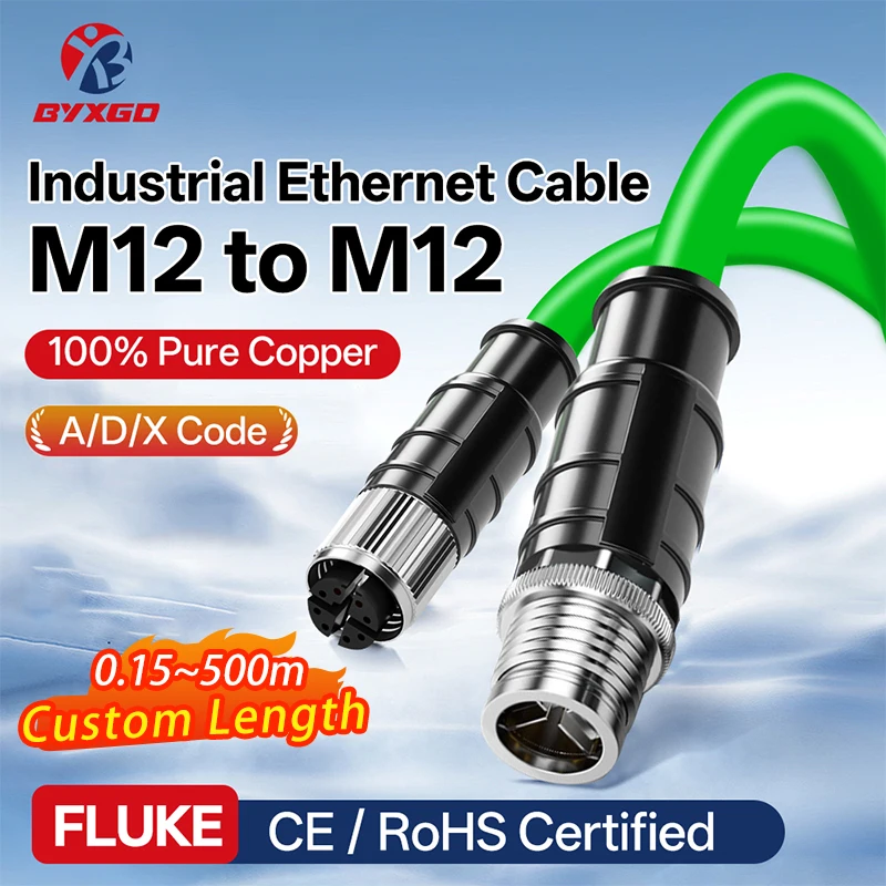 M12 to M12 A-Code D-Code X-Code Industrial Ethernet Cable IP67 Waterproof Double Shielded Network Cord 1G/10Gbps for Sensor PLC
M12 to M12 A-Code D-Code X-Code Industrial Ethernet Cable IP67 Waterproof Double Shielded Network Cord 1G/10Gbps for Sensor PLC