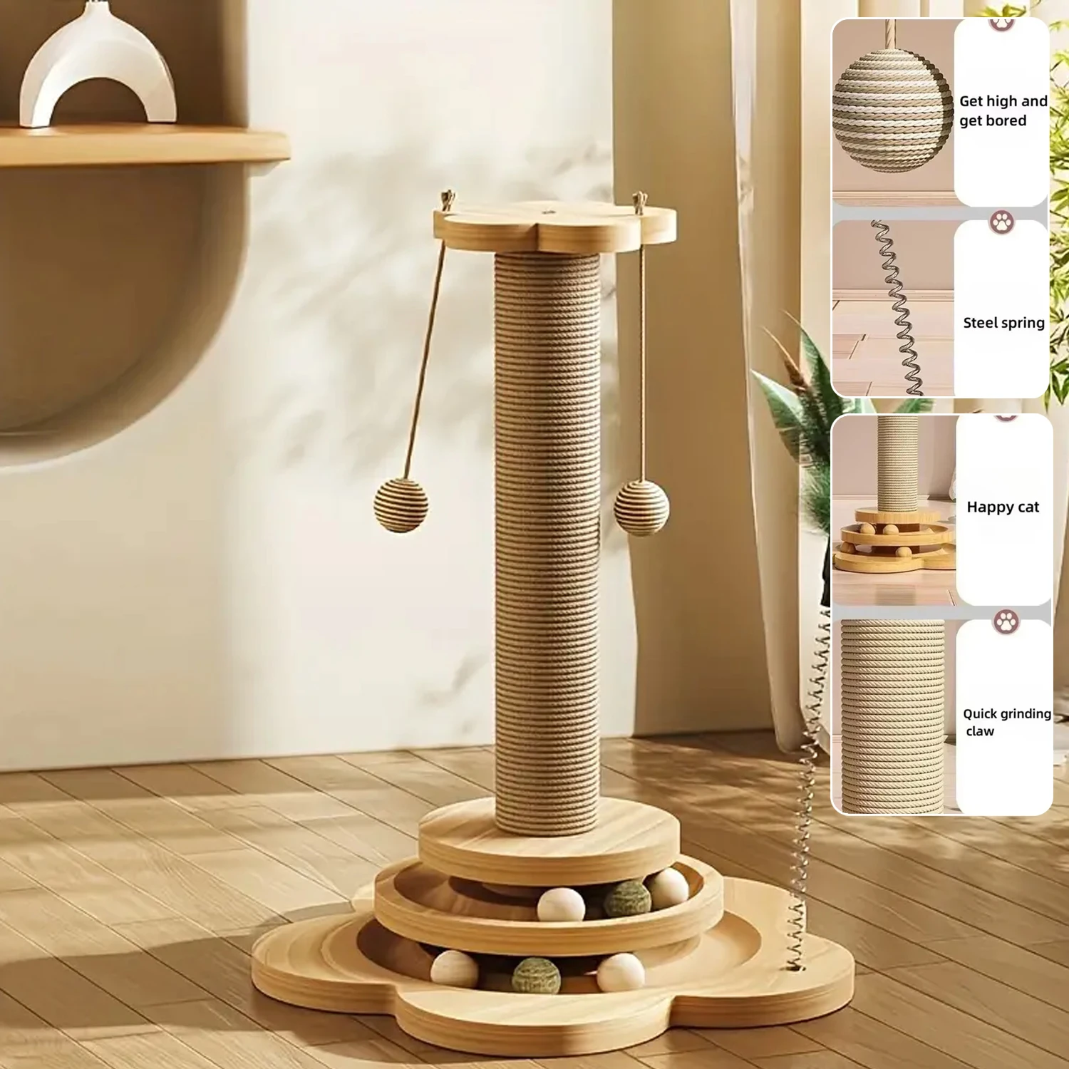 Cat Grab Column Pet Cats Toy Funny Cat Stick Balls Durable Sisal Scratching Board Cats Supplies Vertical Cat Scratching Board
Cat Grab Column Pet Cats Toy Funny Cat Stick Balls Durable Sisal Scratching Board Cats Supplies Vertical Cat Scratching Board