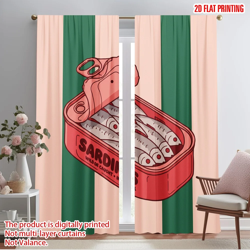 2pcs 2D flat printing Curtain Sardines Olive Oil Wild Caught Polyester Without Electricity Family Party Use for General Festive
2pcs 2D flat printing Curtain Sardines Olive Oil Wild Caught Polyester Without Electricity Family Party Use for General Festive