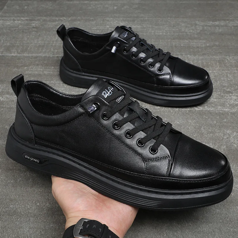 Trendy Men Skate Shoes Sneakers Cow Genuine Leather Men's Casual Lace-up Driving Flats
Trendy Men Skate Shoes Sneakers Cow Genuine Leather Men's Casual Lace-up Driving Flats