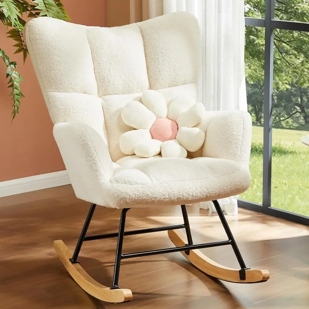 Teddy Upholstered Glider Rocker With High Backrest Relaxing Chair Rocking Chair Nursery Chairs for Living Room Furniture Home
Teddy Upholstered Glider Rocker With High Backrest Relaxing Chair Rocking Chair Nursery Chairs for Living Room Furniture Home