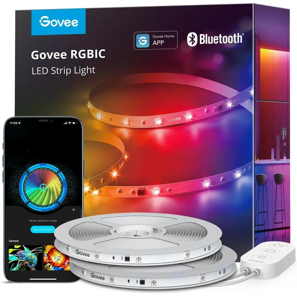 Dual Roll 100ft RGB LED Strip Lights, Bluetooth Smart Control, DIY Color Changing for Bedroom Decor
Dual Roll 100ft RGB LED Strip Lights, Bluetooth Smart Control, DIY Color Changing for Bedroom Decor