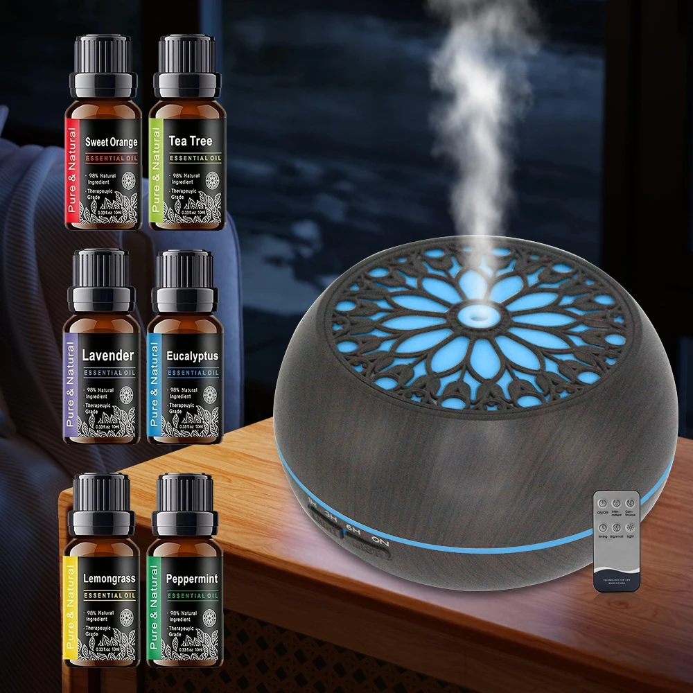 550ml Essential Oil Diffuser with Remote 7-Color LED Auto-Off Timer and 6 Oil Blends for Large Room
550ml Essential Oil Diffuser with Remote 7-Color LED Auto-Off Timer and 6 Oil Blends for Large Room