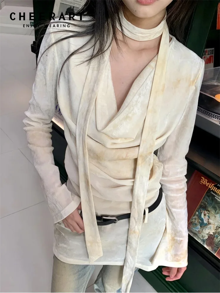 CHEERART Tie Dye Cowls Neck Long Sleeve Top And Blouse Woman 2025 Fall Fashion Designer Knitted Top Trendy Clothing
CHEERART Tie Dye Cowls Neck Long Sleeve Top And Blouse Woman 2025 Fall Fashion Designer Knitted Top Trendy Clothing