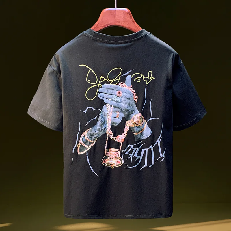 Summer Short sleeved T-shirt for Men 2025 Thin Loose Casual Top Creative Printed High end Mid sleeved Men's Clothing
Summer Short sleeved T-shirt for Men 2025 Thin Loose Casual Top Creative Printed High end Mid sleeved Men's Clothing