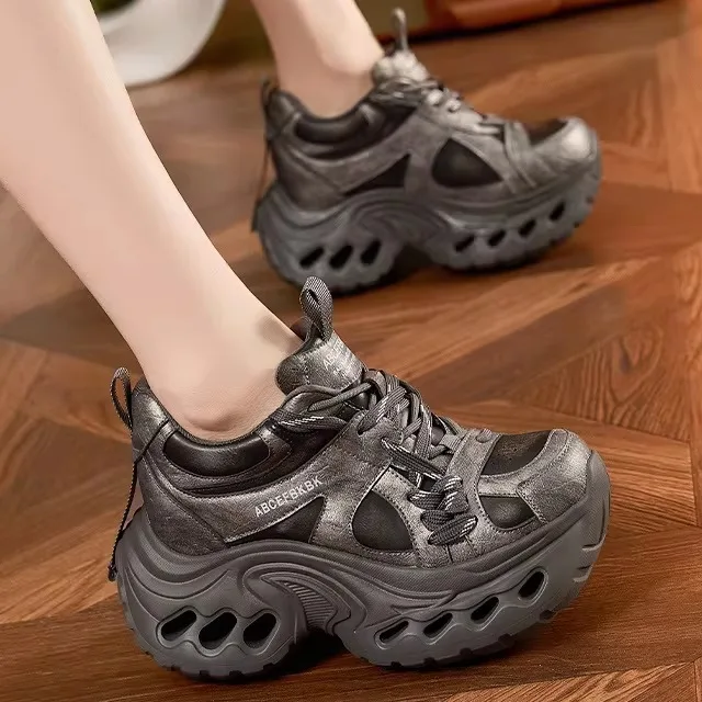 Trendy Dad Shoes Women's Casual Spring Thick Bottom Versatile Sports Shoes Leather Goods Comfortable Lightweight Rubber Sole
Trendy Dad Shoes Women's Casual Spring Thick Bottom Versatile Sports Shoes Leather Goods Comfortable Lightweight Rubber Sole