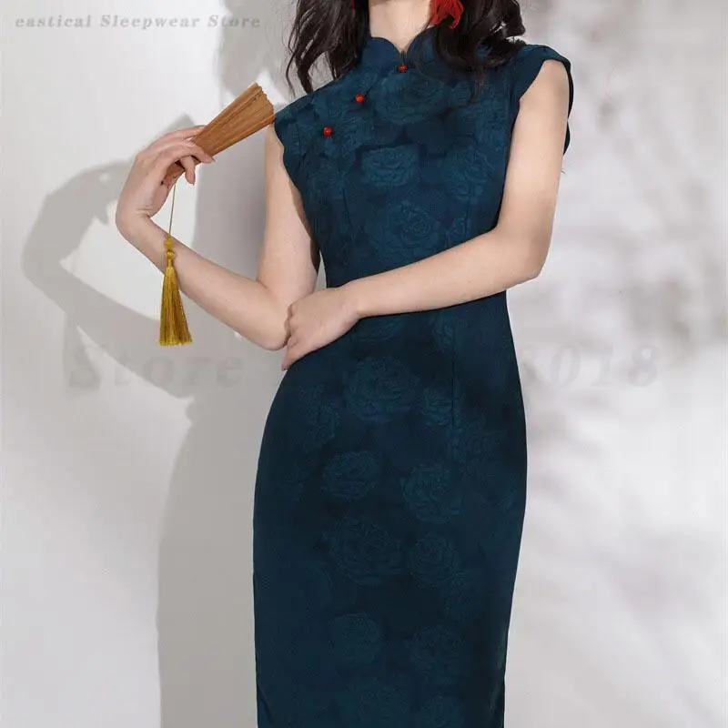 Improved Chinese Dress Sexy Sleeveless Qipao Evening Party Dress Vestidos Women Summer Jacquard Vintage Slim Cheongsam Gown
Improved Chinese Dress Sexy Sleeveless Qipao Evening Party Dress Vestidos Women Summer Jacquard Vintage Slim Cheongsam Gown