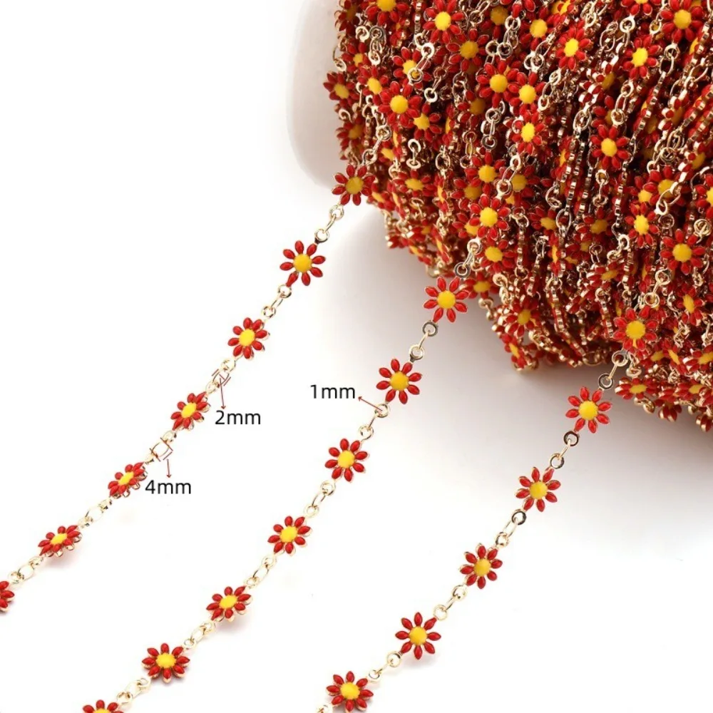 Accessories 1 Meter Daisy Chain Colorful Handmade Enamel Chain Gold Plated Link Chains Jewelry Making
Accessories 1 Meter Daisy Chain Colorful Handmade Enamel Chain Gold Plated Link Chains Jewelry Making