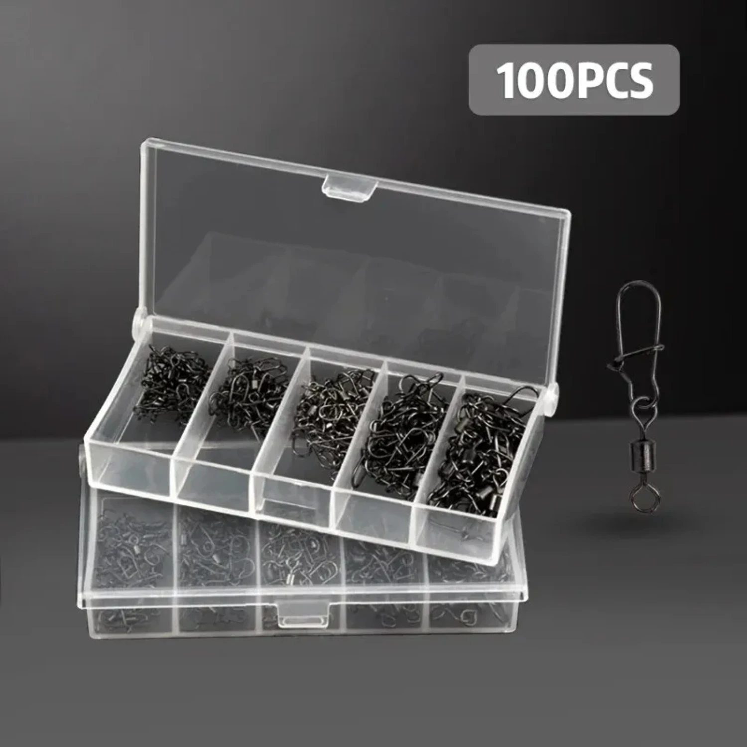 100PCS/Box Stainless Steel Fishing Connector Pin 4# 6# 8#10#12# Bearing Rolling Swivel With Snap Fishhook Lure Accessories
100PCS/Box Stainless Steel Fishing Connector Pin 4# 6# 8#10#12# Bearing Rolling Swivel With Snap Fishhook Lure Accessories