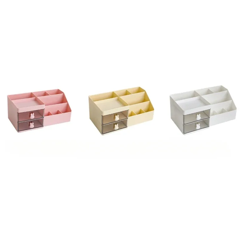 Desktop cosmetics storage box with drawers, desktop storage box with pen holder, fixed office desk storage rack 
Desktop cosmetics storage box with drawers, desktop storage box with pen holder, fixed office desk storage rack