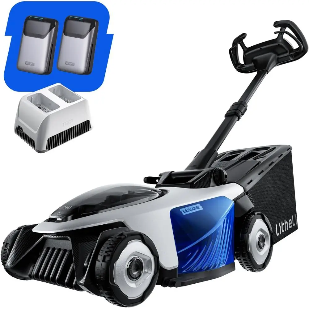 Electric Lawn Mower, Sel-propelled Lawn Mower Cordl40V(2x20V) 18.5" BrushlMower with Electric Cutting Height Adjusent, Higher Ro
Electric Lawn Mower, Sel-propelled Lawn Mower Cordl40V(2x20V) 18.5" BrushlMower with Electric Cutting Height Adjusent, Higher Ro