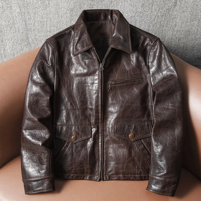 Sheepskin Leather Jacket Men's Short Slim Fit Jacket
Sheepskin Leather Jacket Men's Short Slim Fit Jacket