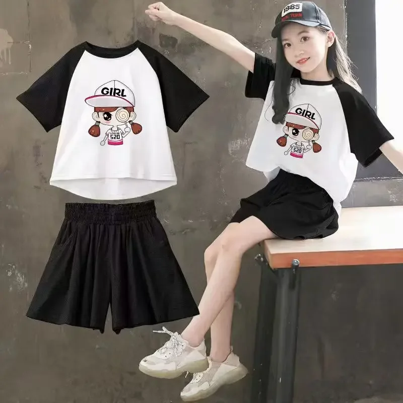 New Style kids Tops Splicing 2pcs t-shirt suits girl print Summer Shorts+Short Sleeves Set
New Style kids Tops Splicing 2pcs t-shirt suits girl print Summer Shorts+Short Sleeves Set