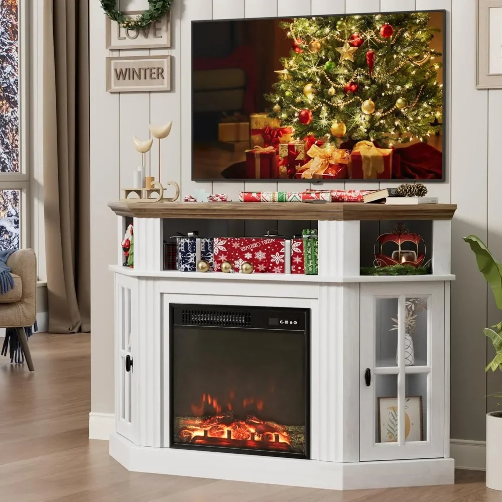 Fireplace Corner TV Stand for TVs up to 55 Inch,Entertainment Center with 18" Fireplace,TV Console Table W Glass Door Storage
Fireplace Corner TV Stand for TVs up to 55 Inch,Entertainment Center with 18" Fireplace,TV Console Table W Glass Door Storage