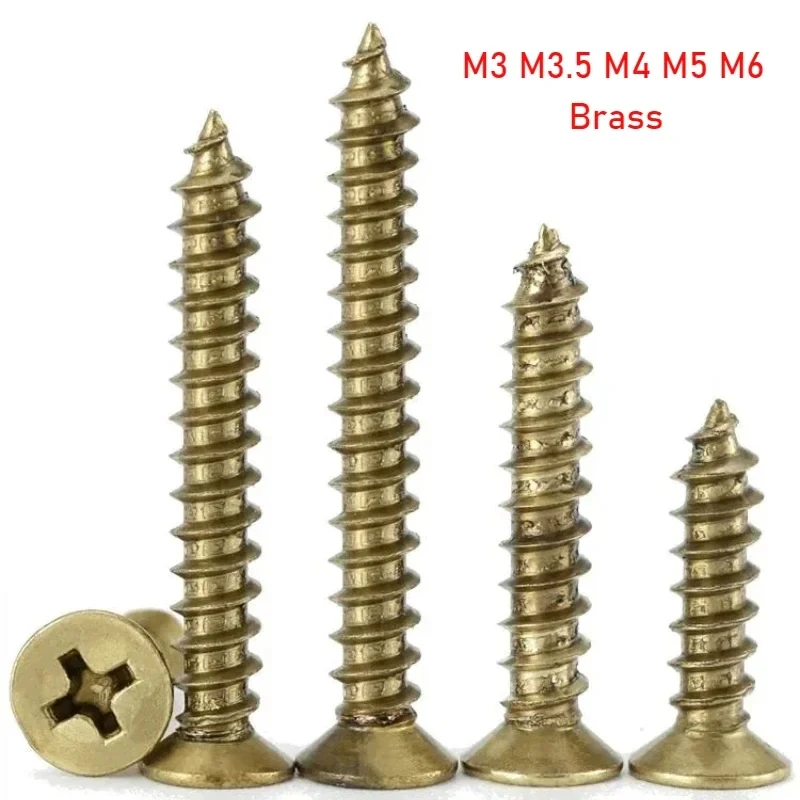 M3 To M6 Brass Cross Flat Head Wood Tapping Screws Cross Countersunk Fastener Pack
M3 To M6 Brass Cross Flat Head Wood Tapping Screws Cross Countersunk Fastener Pack