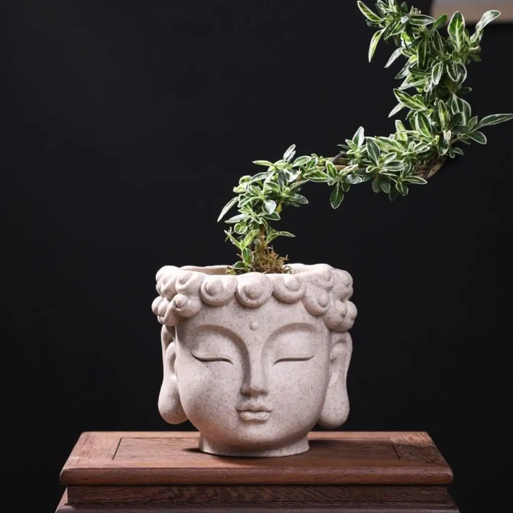Funny Drainage Hole Design Buddha Head Flower Pot Realistic Handmade Buddha Head Vase Sculpture Plant Containers Desktop
Funny Drainage Hole Design Buddha Head Flower Pot Realistic Handmade Buddha Head Vase Sculpture Plant Containers Desktop