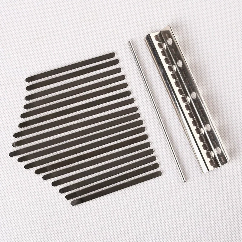 1Set Kalimba Keys DIY Kalimba Thumb Piano Repair Manganese Steel 17 Keys Bridge Kit Finger Piano Mbira Accessories
1Set Kalimba Keys DIY Kalimba Thumb Piano Repair Manganese Steel 17 Keys Bridge Kit Finger Piano Mbira Accessories