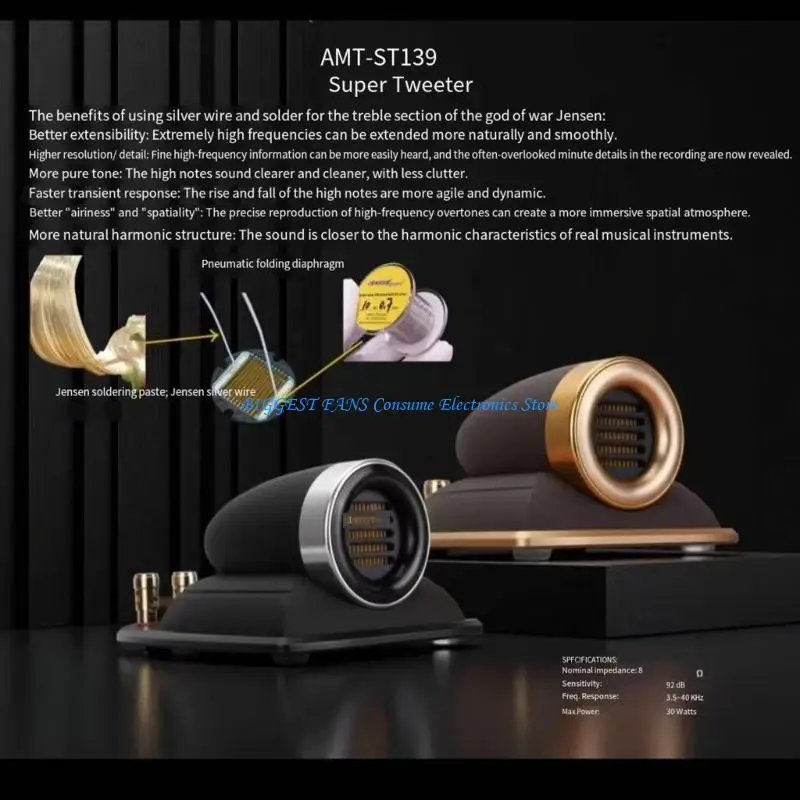 Высокочувствительный динамик Air Motion Super Tweeter с полосой пропускания 50 кГц
Высокочувствительный динамик Air Motion Super Tweeter с полосой пропускания 50 кГц