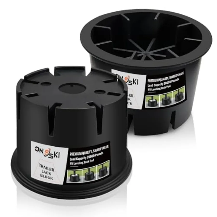 RV Trailer Jack Block 2-Pack Durable Leveling Stabilizer Blocks Supports up to 20000 Pounds with UV-Resistant Recycled Material
RV Trailer Jack Block 2-Pack Durable Leveling Stabilizer Blocks Supports up to 20000 Pounds with UV-Resistant Recycled Material