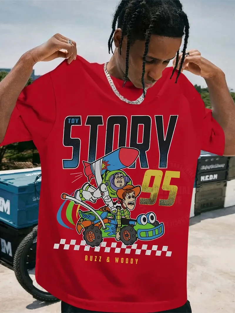 Футболка Disney Toy Story Buzz Lightyear Woody Space Adventure Oversize для мужчин, повседневная хлопковая женская футболка для пар, унисекс с коротким рукавом
Футболка Disney Toy Story Buzz Lightyear Woody Space Adventure Oversize для мужчин, повседневная хлопковая женская футболка для пар, унисекс с коротким рукавом