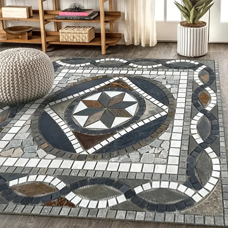 1 Large Outdoor Mat Black White Grey Beige Marbled-non-slip Backing for Terrace, Deck, Poolside, RV-machine Washable Indoor/outdoor Mat-luxurious Retro Decorative Floor, Geometric Pattern, Soft Texture, Multifunctional Floor Mats
1 Large Outdoor Mat Black White Grey Beige Marbled-non-slip Backing for Terrace, Deck, Poolside, RV-machine Washable Indoor/outdoor Mat-luxurious Retro Decorative Floor, Geometric Pattern, Soft Texture, Multifunctional Floor Mats