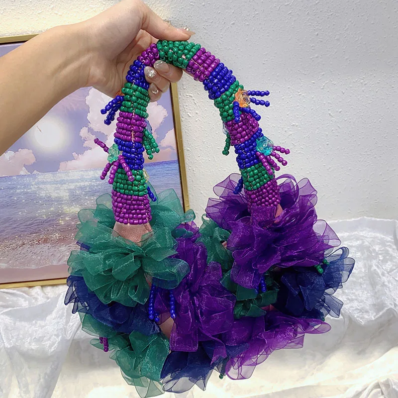 Handmade Bead Bag Woven Pearl Bag Flower Handbag Bucket Bag For Women Handbag Beach Vacation Phone Clutch Party Bag
Handmade Bead Bag Woven Pearl Bag Flower Handbag Bucket Bag For Women Handbag Beach Vacation Phone Clutch Party Bag