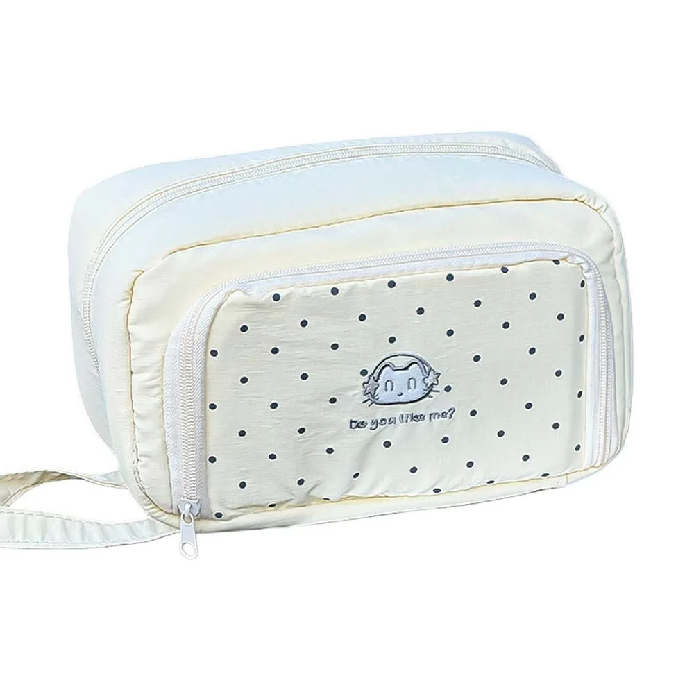Cloth Cosmetic Storage Bag with Lanyard Polka Dot Cat Print Stationery Bag Aesthetic Cartoon Toiletry Bag Stationery Holder
Cloth Cosmetic Storage Bag with Lanyard Polka Dot Cat Print Stationery Bag Aesthetic Cartoon Toiletry Bag Stationery Holder