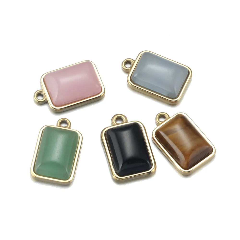 2PCS/Lot Stainless Steel Natural Stone Square Charms Pendant For DIY Earrings Necklace Jewelry Making Supplies Craft Accessories
2PCS/Lot Stainless Steel Natural Stone Square Charms Pendant For DIY Earrings Necklace Jewelry Making Supplies Craft Accessories