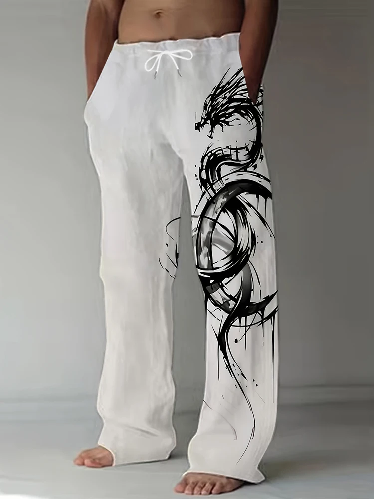 Spring Summer Men's Cool Touch Trousers Dragon Print Stretch Large Size Breathable Trousers Hawaii Beach Drawstring Trousers
Spring Summer Men's Cool Touch Trousers Dragon Print Stretch Large Size Breathable Trousers Hawaii Beach Drawstring Trousers