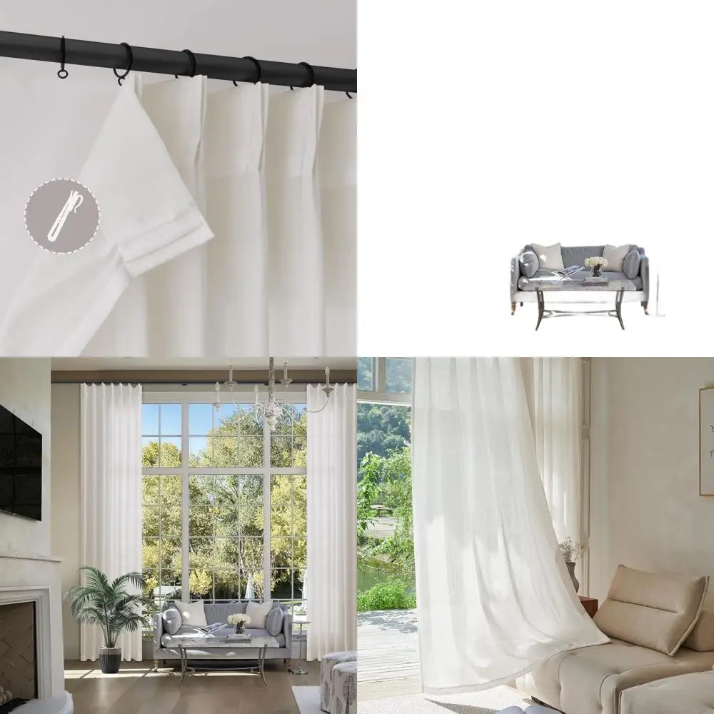 Натуральные кремовые льняные плиссированные шторы длиной 144, для высоких потолочных комнат, светофильтрация, полупрозрачные, с крючками и кольцами
Натуральные кремовые льняные плиссированные шторы длиной 144, для высоких потолочных комнат, светофильтрация, полупрозрачные, с крючками и кольцами