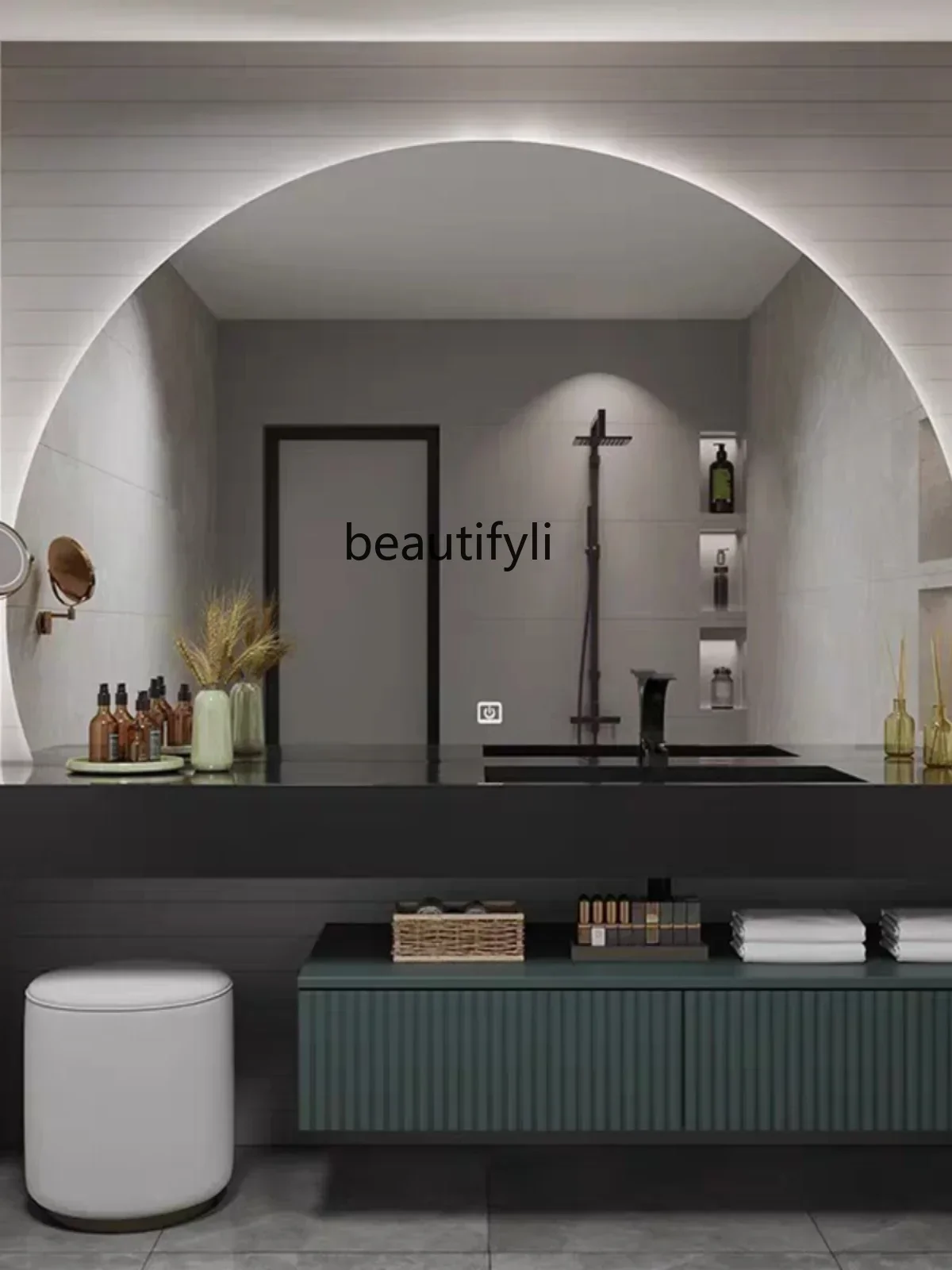 Light Luxury Stone Plate Whole Washbin Bathroom Cabinet Combination Bathroom Table Washbasin Cabinet Oak 
Light Luxury Stone Plate Whole Washbin Bathroom Cabinet Combination Bathroom Table Washbasin Cabinet Oak