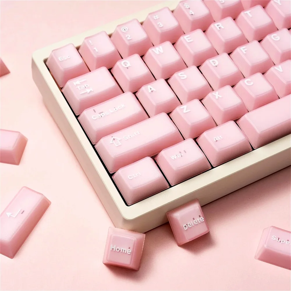 Sakura powder semi-transparent keycaps Original height ABS two-color two-color keycaps Mechanical keyboard
Sakura powder semi-transparent keycaps Original height ABS two-color two-color keycaps Mechanical keyboard