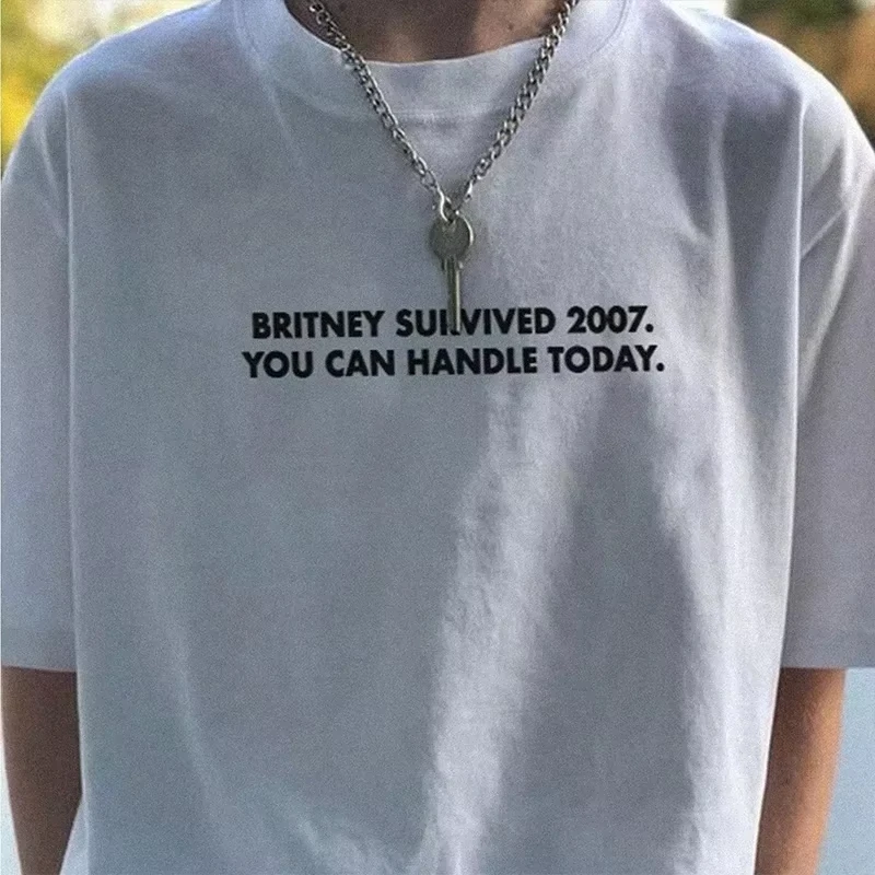 MotorcycleY2k Short Sleeve Summer T-Shirt Britney Survived 2007 You Can Handle Today's Unisex Streetwear Vintage Graphic Clothes
MotorcycleY2k Short Sleeve Summer T-Shirt Britney Survived 2007 You Can Handle Today's Unisex Streetwear Vintage Graphic Clothes