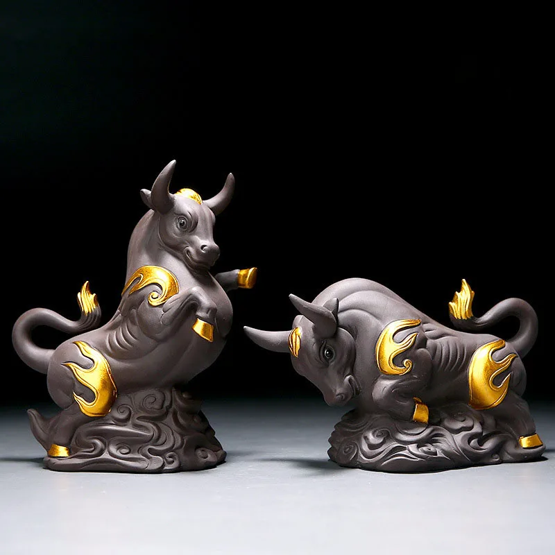 Chinese Style Purple Clay Ox Tea Pet, Niu Zhuan Qian Kun Handcrafted Ceramic Figurine for Tea Table Decoration, Tea Accessories
Chinese Style Purple Clay Ox Tea Pet, Niu Zhuan Qian Kun Handcrafted Ceramic Figurine for Tea Table Decoration, Tea Accessories