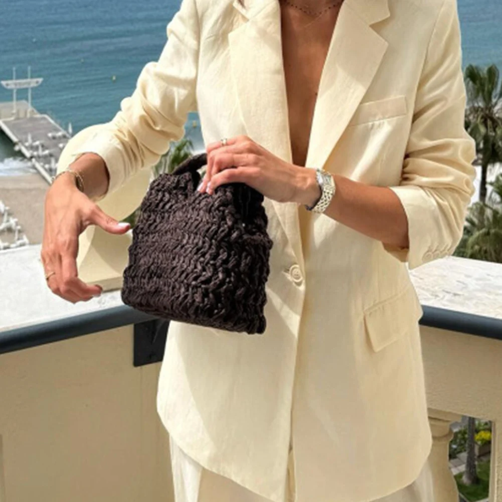 Женская повседневная пляжная сумка, большая вместительная сумка-клатч ручной работы, соломенная сумка с клецками, женская дорожная сумка для покупок, работы, свидания
Женская повседневная пляжная сумка, большая вместительная сумка-клатч ручной работы, соломенная сумка с клецками, женская дорожная сумка для покупок, работы, свидания