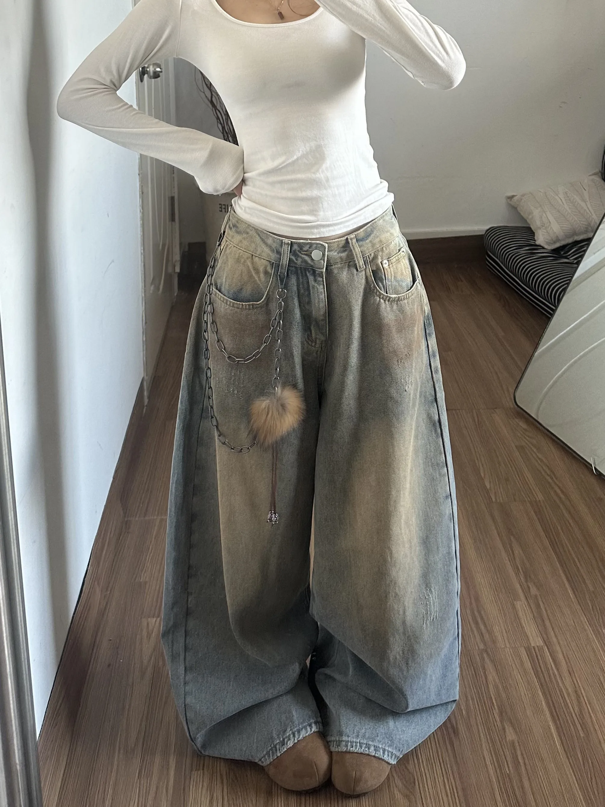 Американские широкие джинсы с талией, женские свободные утягивающие брюки с высокой талией, повседневные синие джинсовые брюки, весна-осень, новый Sle
Американские широкие джинсы с талией, женские свободные утягивающие брюки с высокой талией, повседневные синие джинсовые брюки, весна-осень, новый Sle