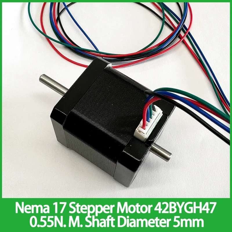 Nema 17 Stepper Motor 42BYGH47 Large Torque 0.55N. M. Shaft Diameter 5mm Double Output Shaft Durable Motor Step Angle 1.8 °
Nema 17 Stepper Motor 42BYGH47 Large Torque 0.55N. M. Shaft Diameter 5mm Double Output Shaft Durable Motor Step Angle 1.8 °