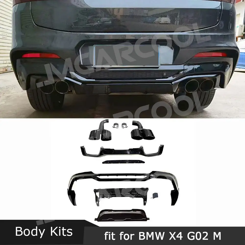 Gloss Rear Bumper Diffuser Lip Spoiler With Exhaust Tips for BMW X4 G02 M Sport 2019 2020 2021 Car Rear Exterior Tuning Parts
Gloss Rear Bumper Diffuser Lip Spoiler With Exhaust Tips for BMW X4 G02 M Sport 2019 2020 2021 Car Rear Exterior Tuning Parts