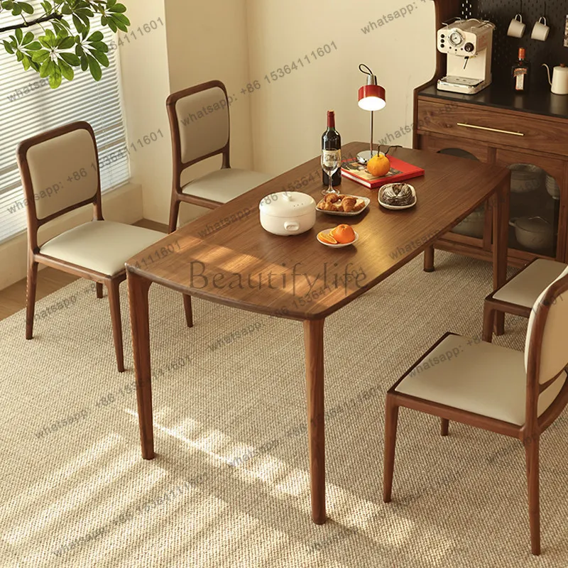 Обеденный стол из массива дерева для небольшой квартиры, журнальный столик из черного ореха, прямоугольный обеденный стол
Обеденный стол из массива дерева для небольшой квартиры, журнальный столик из черного ореха, прямоугольный обеденный стол